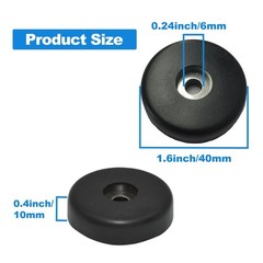 16 Pack Speaker Rubber Feet Subwoofer Furniture Cushions 40x10mm Black