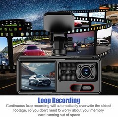 4K Dash Cam Front and Rear Dual Dash Camera 1080P WIFI & GPS With 32GB SD Card
