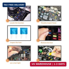 Nilight 120Pcs Blade Fuses Assortment 5, 7.5, 10, 15, 20, 25, 30 AMP Regular Min