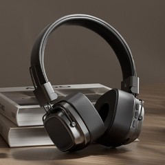 Retro Stereo Gaming Wireless Bluetooth 5.3 Foldable Over Ear Leather Headphones