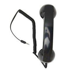 Retro Phone Handset Radiation-Proof Receiver For Mobile/PC (Black)