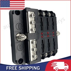 12-24V Blade Fuse Box Block Holder 6 Way Car Boat Power Distribution Panel Board