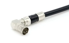 Right Angle Push On Coax Connector – F Type Female to Male Angle Adapter-4 pk