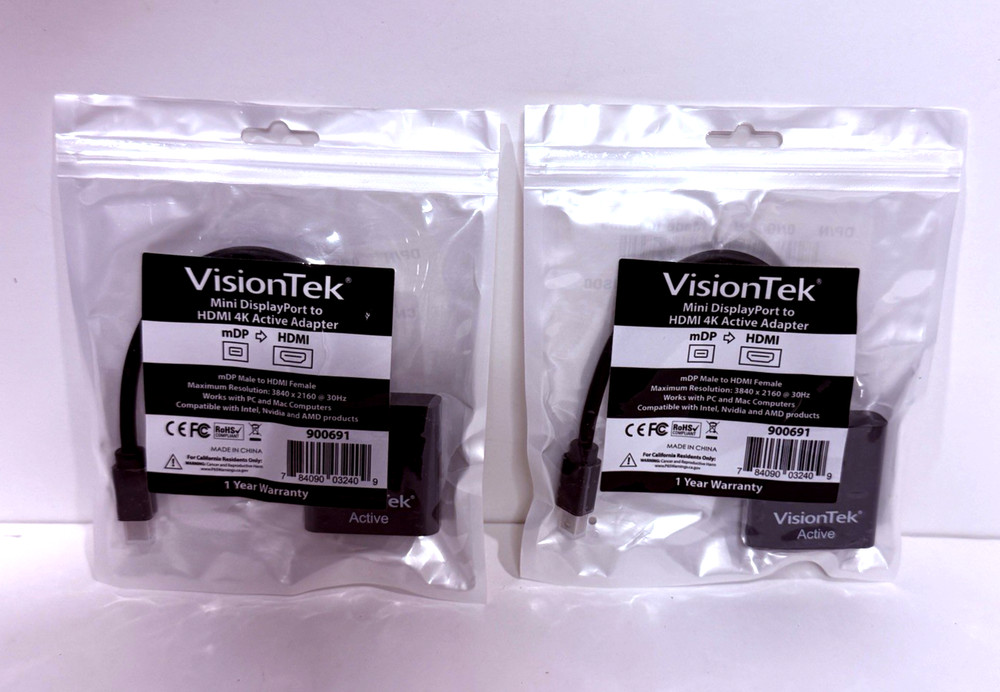 VisionTek Mini DisplayPort to HDMI (4K) Active Adapter (M/F) – Mini 900691 – x2