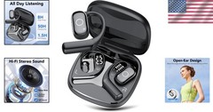 Open-Ear Bluetooth 5.4 Headphones with 50H Playtime & Active Noise Cancelling