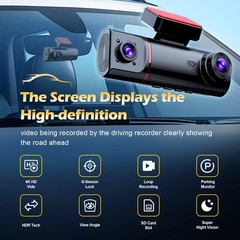 4K Dash Cam Front Rear Inside 3 Lens WIFI Car 32GB Camera Night Vision with GPS