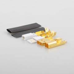 Pair 5U Thickness 24K Gold Plated USB2.0 Adapter USB Type A + Type B Connector