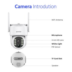 ANNKE 5MP HD Wireless 5X Optical Zoom PTZ Security Camera Two-Way Audio Wifi