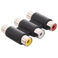 2PC 3 RCA AV Audio Video Female to Female Jack Coupler Adapter 3RCA Connector