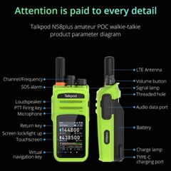 Talkpod N58PLUS 4G Network Radio Android 9.0 Wifi GPS Mobile Phone Zello RealPTT