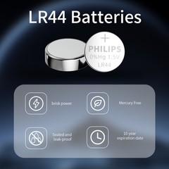Philips 40PCS AG13 LR44 A76 357 LR1154 SR1154 SR44 1.5V Button Battery Coin Cell