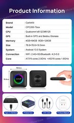 8 128G Android Auto Carplay LED Ai Box Multimedia Players Wireless Android 13