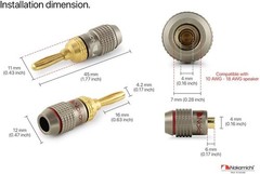 High-Fidelity 24k Gold Banana Plugs with Color-Coded Sleeves – 4 Pack, 10-18 AWG