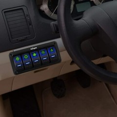 Nilight Aluminum Rocker Switch Panel Toggle Dash 5 Pin for Auto Car Marine Boats