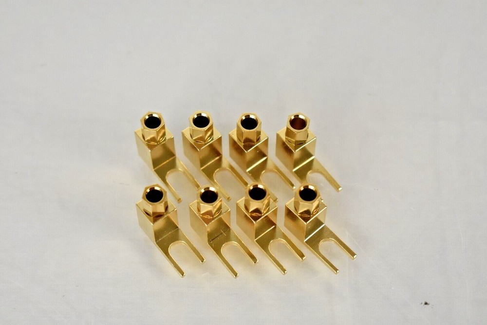 NEW 8 Pcs Total Hi-end Banana to Spade Adapter Plug/Speaker Cable Connector US