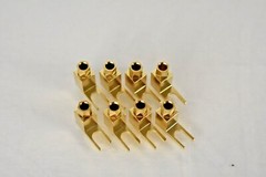 NEW 8 Pcs Total Hi-end Banana to Spade Adapter Plug/Speaker Cable Connector US