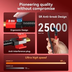 Fiber Optic HDMI 2.1 Cable 40FT,48Gbps Ultra High Speed Braided Uni-Direction…