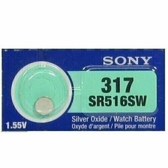 6 Sony SR516SW 317 1.55V Silver Oxide 0%Hg Watch Batteries