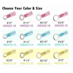 10/100PCS Heat Shrink Ring Terminal Crimp Wire Connector 22-16 16-14 12-10 AWG