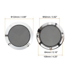 2 Pcs 4″ Black Speaker Grill Mesh Metal Woofer Guard Protector Dust Cover