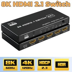 HDMI 2.1 Switch 4K 120Hz 8K HDMI Splitter 144Hz Dolby Vision HDR 3×1/4×1/5×1