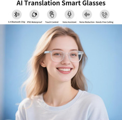 AI Smart Glasses for Men & Women, Ai-Powered by Translation, Noise Reduction, Op