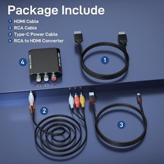 RCA to HDMI Converter, 1080P AV to HDMI Converter