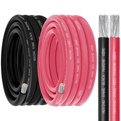 6 Gauge Marine Wire Include 6 AWG 15FT Red & Black,6 6 Gauge, Red, Black