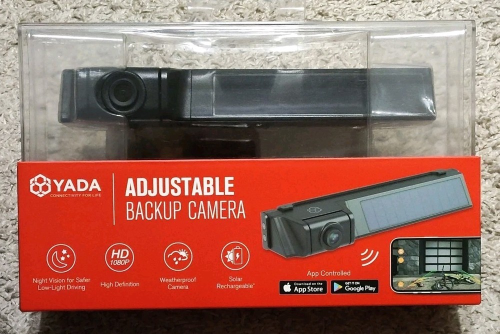 Yada 1080p Wireless Backup Camera – Night Vision – Solar Powered – App – NEW