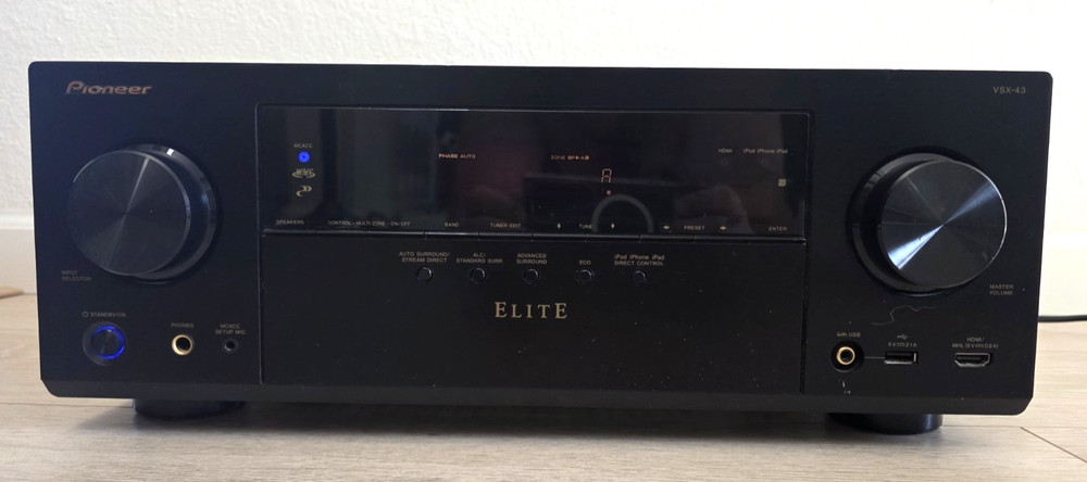 Pioneer Elite VSX-43 7.1 Ch AV Receiver Black 4K HDMI Dolby DTS MHL Network