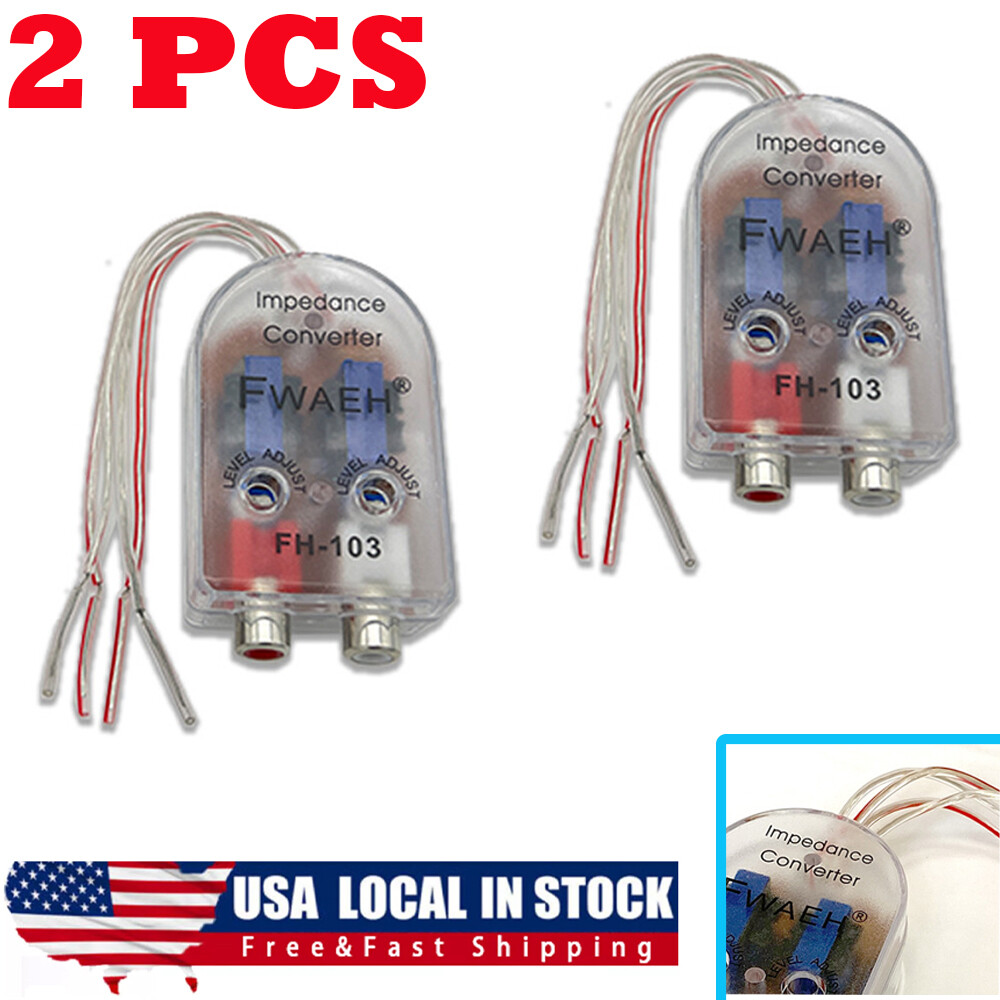 2-Channel RCA Line Out Level Car Speaker High to Low Impedance Converter 2PCS
