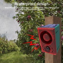 Solar Motion Sensor Alarm Outdoor – Dog Barking & Gunshot Sound, Support Record