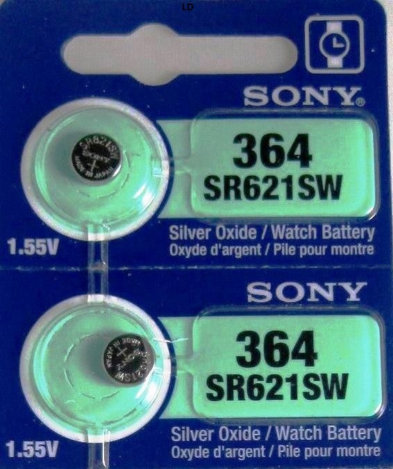 MURATA / SONY 364 SR621SW (2 piece) SR621 364 SILVER OXIDE Battery US Seller