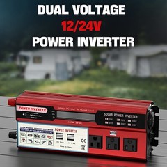 6000W LCD Car Power Inverter DC 12V To AC 110V Pure Sine Wave Solar Converter
