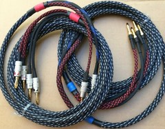 6ft-50’FT Pure Copper BiWire Speaker USA Cable 1 Pair, 2x11AWG to 4X14AWG Banana