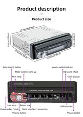 Single 1Din 7″ Touch Screen Stereo Bluetooth Radio Car Apple/Android GPS +Camera