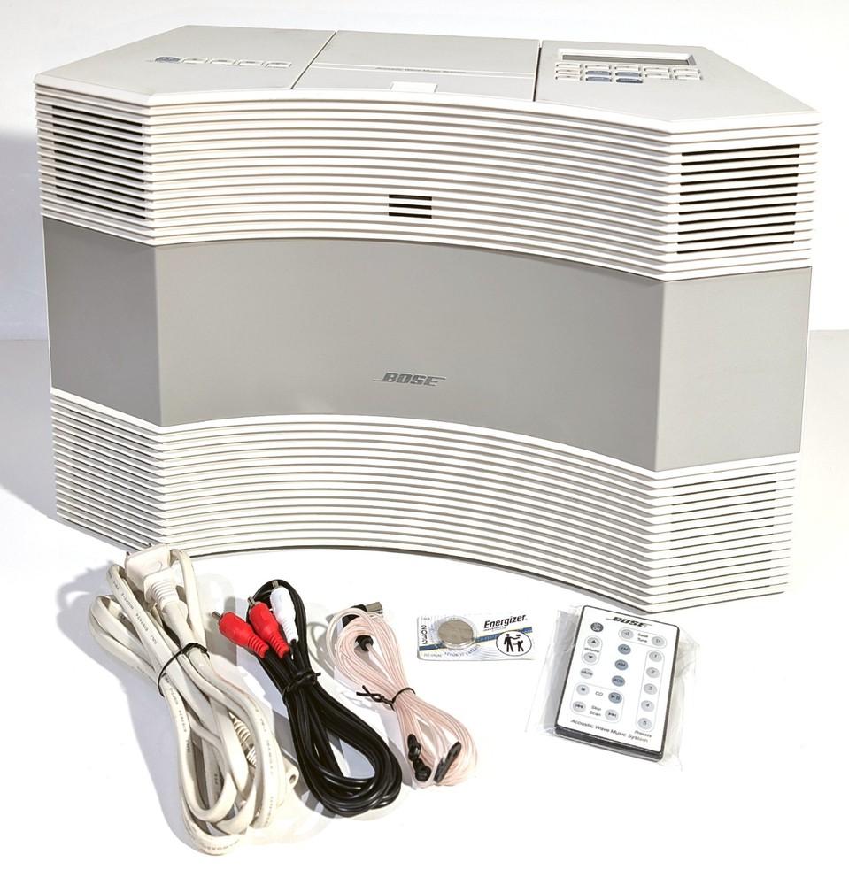 🔥【PRO SERVICED】MINTY Bose Wave CD-3000 Radio/CD! White/Silver~Remote+💥GUARANTY