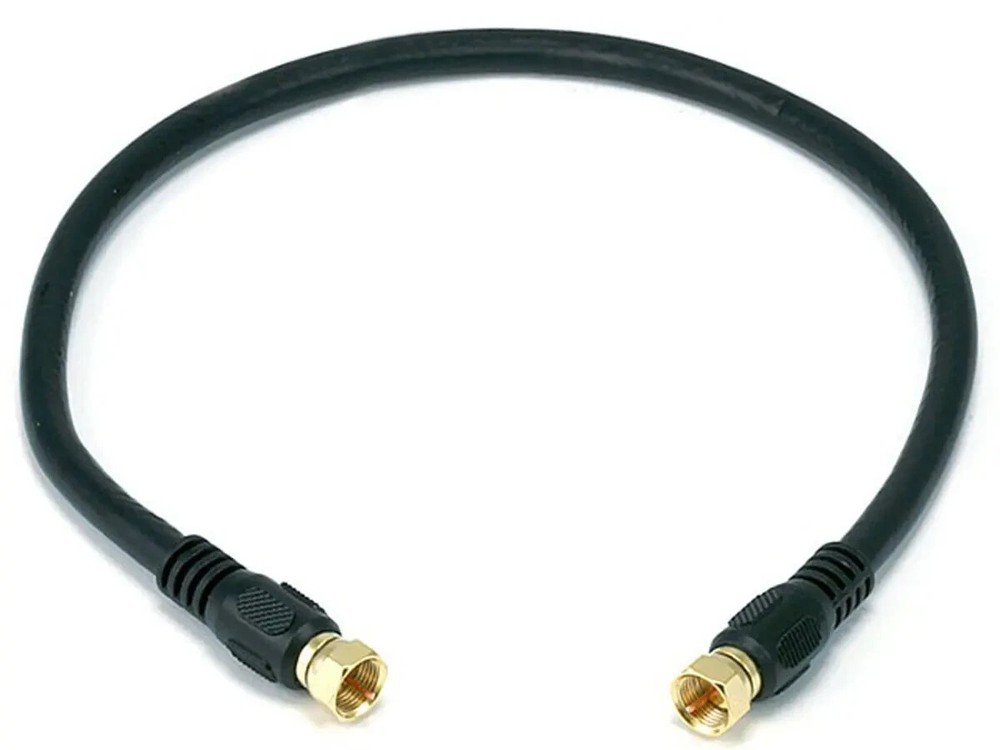 1.5ft RG6 75Ohm Quad Shield CL2 Coaxial Cable with F Type Connector 5359