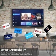 Sylvox 55In 4K UHD Outdoor Android TV IP55 Waterproof TV Partial Sun Deck pro