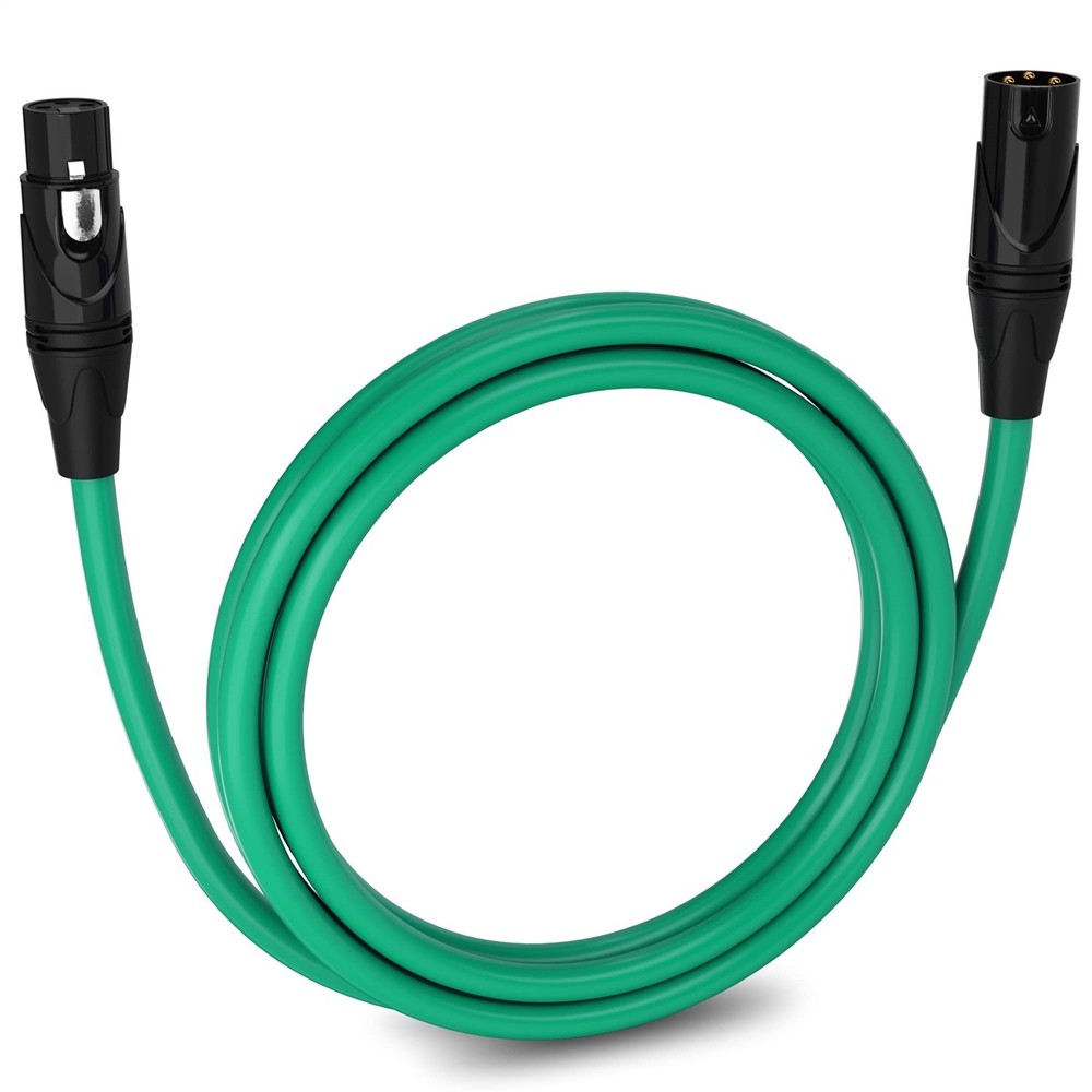 LyxPro Microphone 6 feet XLR Cable, Male to Female, 3 Pin Mic Cable, Green