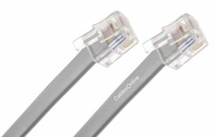 RJ12 6P6C Flat Modular 26AWG Telephone Cross-Wired Cable, Gray