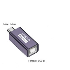 USB B Female to Type C 2.0 Adapter USB-B Micro Mini USB Male Converter Connector