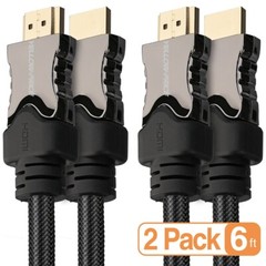 2020-NEW 2pcs 6FT Ultra 8K HDMI 2.1 Cable with 8K@120Hz (7680x4320P) and HDR 4K