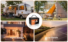 12V 100Ah LiFePO4 Lithium Battery BMS Deep Cycle For RVs Backup Power Off-grid