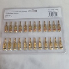 WGGE WG-3334 24k Gold Plated Banana Plugs (Open Screw Type) (12 Pairs)