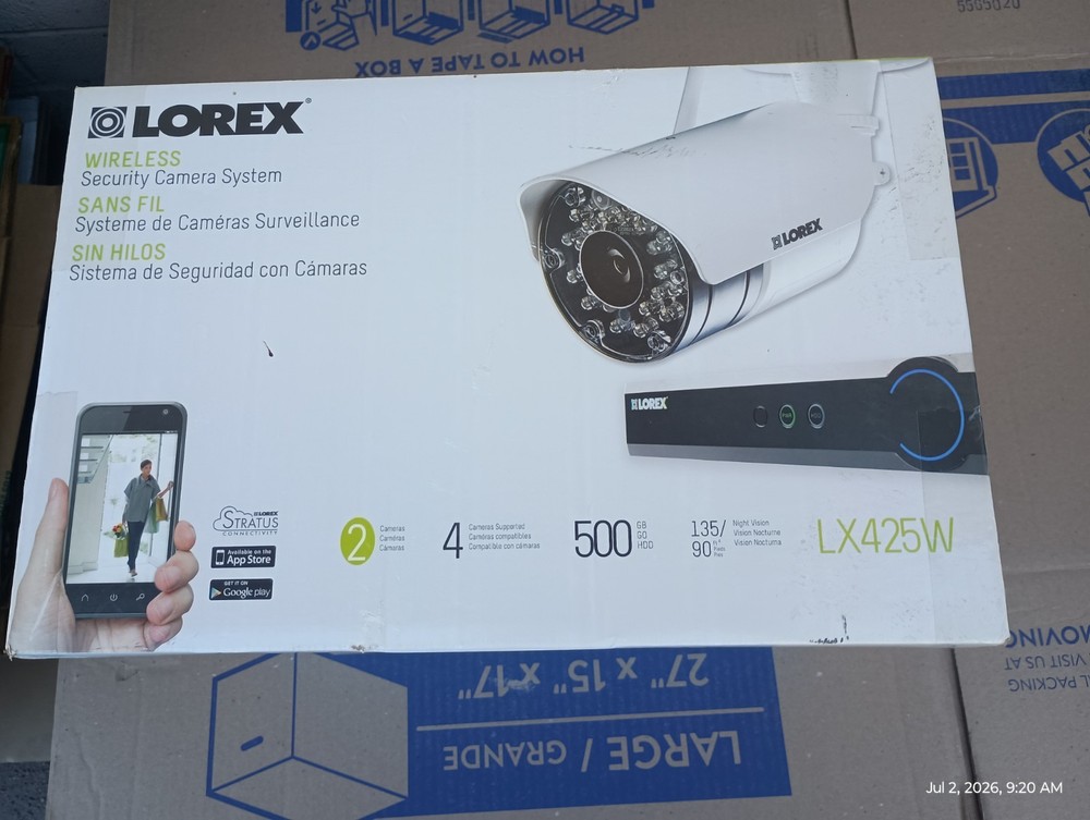 Lorex, 2 Camera, 4 Camera Supported, Wireless, 500 GB HDD, 135/90 Night Vision