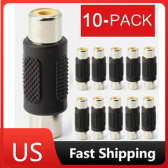 Video Female to Female Jack Coupler Adapter Connector AV RCA Audio 10-Pack