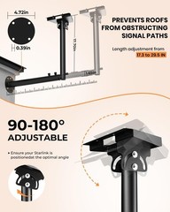 Starlink Gen 3 Mount 180°Adjustable Wall Roof Mounting Kit for V3 Standard Dish