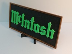 McIntosh Lettering Sign Green on Textured Black – 10.5 x 4.5 MUST SEE