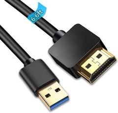 4K HD USB to HDMI Adapter Cable, USB 3.0 to HDMI Male HD Monitor Display Audio V